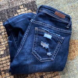 Buckle black straight leg jeans
